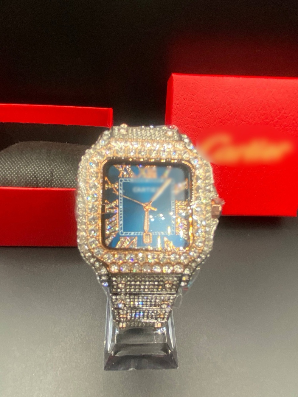 Santos Watch Blue Dial Bussdown Designer
*Box Included*